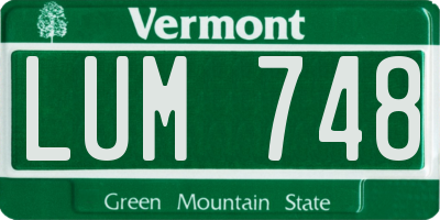 VT license plate LUM748