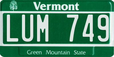 VT license plate LUM749