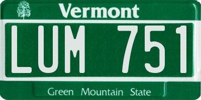 VT license plate LUM751