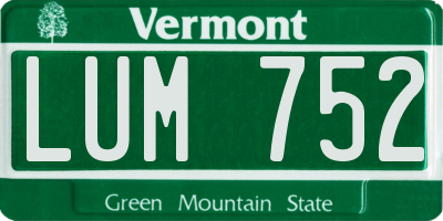 VT license plate LUM752