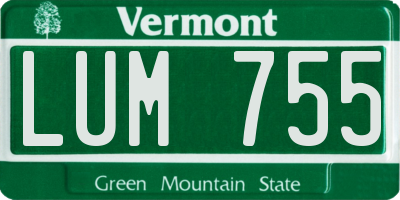 VT license plate LUM755