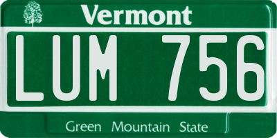VT license plate LUM756