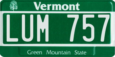 VT license plate LUM757