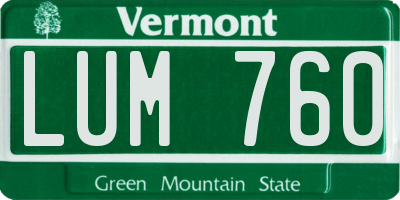 VT license plate LUM760