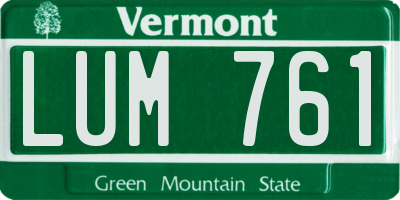 VT license plate LUM761