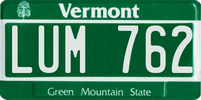 VT license plate LUM762
