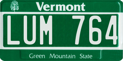 VT license plate LUM764