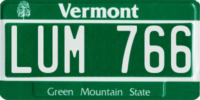 VT license plate LUM766