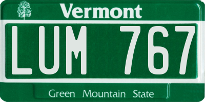 VT license plate LUM767