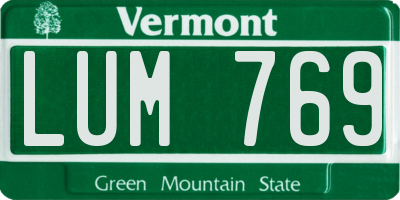 VT license plate LUM769