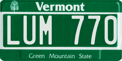 VT license plate LUM770