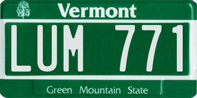 VT license plate LUM771