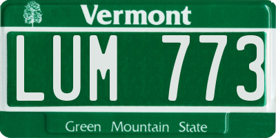 VT license plate LUM773