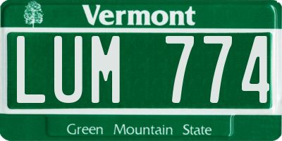 VT license plate LUM774