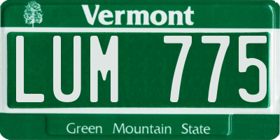 VT license plate LUM775