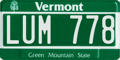 VT license plate LUM778