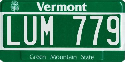 VT license plate LUM779