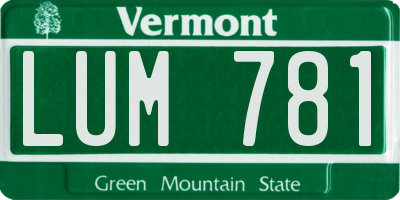 VT license plate LUM781