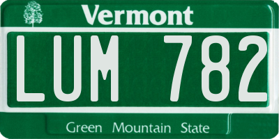 VT license plate LUM782