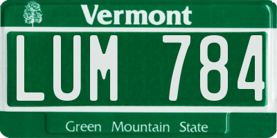 VT license plate LUM784