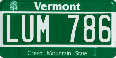 VT license plate LUM786