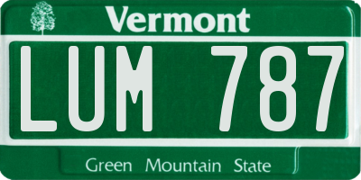 VT license plate LUM787