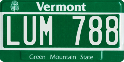 VT license plate LUM788