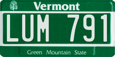 VT license plate LUM791