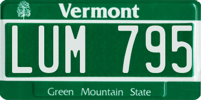 VT license plate LUM795