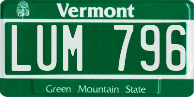 VT license plate LUM796
