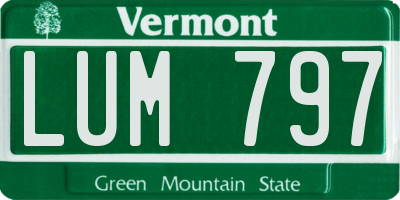 VT license plate LUM797