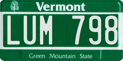VT license plate LUM798