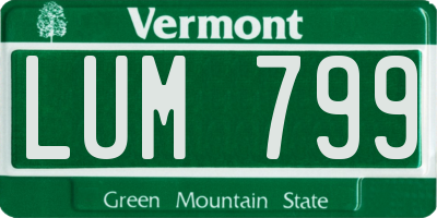 VT license plate LUM799