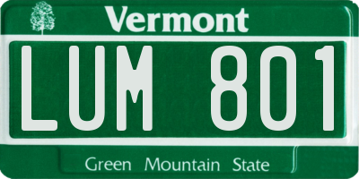 VT license plate LUM801