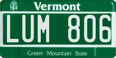 VT license plate LUM806