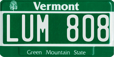 VT license plate LUM808