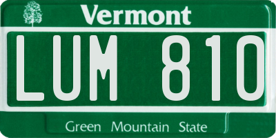 VT license plate LUM810