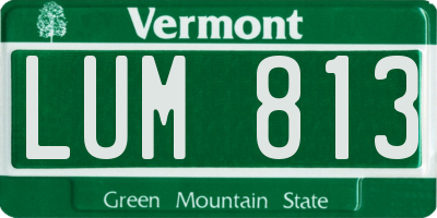 VT license plate LUM813
