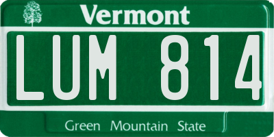 VT license plate LUM814