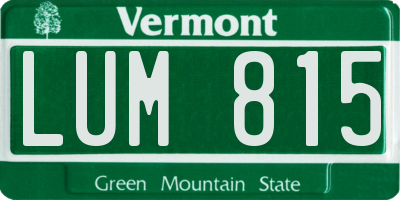 VT license plate LUM815