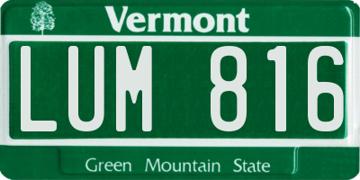 VT license plate LUM816