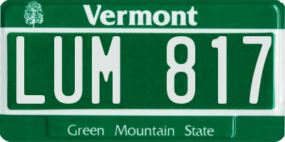 VT license plate LUM817