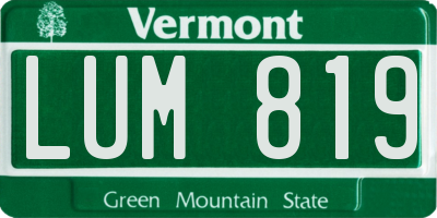 VT license plate LUM819