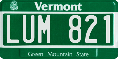 VT license plate LUM821