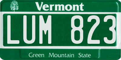 VT license plate LUM823