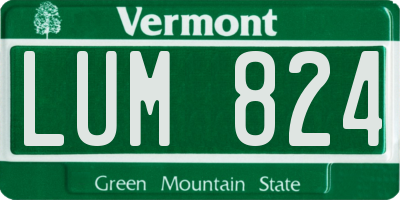 VT license plate LUM824