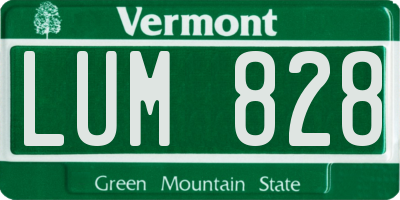 VT license plate LUM828