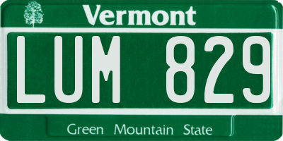 VT license plate LUM829