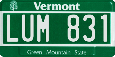 VT license plate LUM831