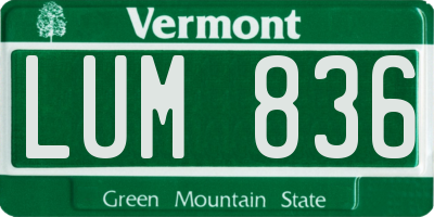 VT license plate LUM836